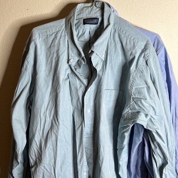 Lands End - Cotton Blue Shirt - Men's Lot of 4 - 3: 18 1/2 -36 & 1: 18 1/2 - 37 - Picture 2 of 16